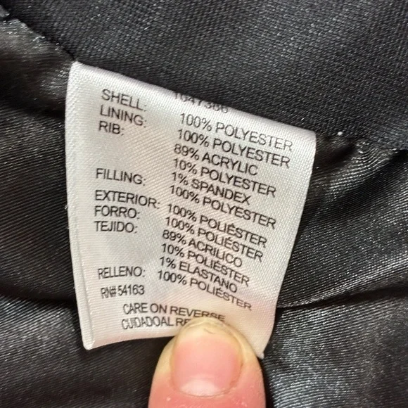 Women’s Large Sleeveless Andrew Marc Gray Quilted Vest Black Ribbed Stretch Trim - Picture 3 of 14